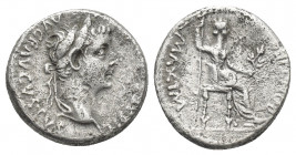 TIBERIUS (14-37 AD). AR, Denarius. "Tribute Penny" type. Lugdunum.
Obv: TI CAESAR DIVI AVG F AVGVSTVS.
Head of Tiberius, laureate, right
Rev: PONTI...