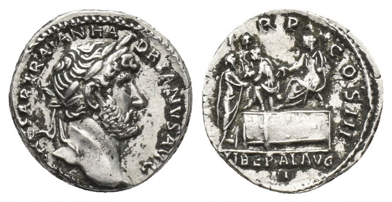 HADRIAN, (117-138 AD). AR, Denarius. Rome.
Obv: IMP CAESAR TRAIAN HADRIANVS AVG...