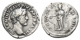 ANTONINUS PIUS (138-161). Denarius. Rome.
Obv: ANTONINVS AVG PIVS P P TR P XXIII.
Laureate head of Antoninus Pius, right.
Rev: SALVS AVG COS IIII....