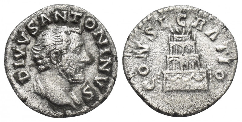 DIVUS ANTONINUS PIUS (Died 161 AD). AR, Denarius. Rome. Struck under Marcus Aure...