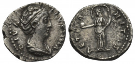 DIVA FAUSTINA I (Died 140/1 AD). AR, Denarius. Rome. Struck under Antoninus Pius.
Obv: DIVA FAVSTINA.
Draped bust of Faustina, right.
Rev: AETERNIT...