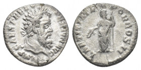 PERTINAX (193). Denarius. Rome.
Obv: IMP CAES P HELV PERTIN AVG.
Laureate head of Pertinax, right.
Rev: LAETITIA TEMPOR COS II.
Laetitia standing ...