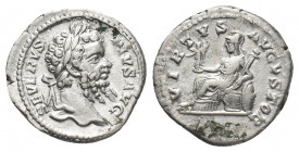 SEPTIMIUS SEVERUS (193-211AD). AR, Denarius. Rome.
Obv: SEVERVS PIVS AVG.
Laureate head of Septimius Severus, right.
Rev: VIRTVS AVGVSTOR.
Roma he...