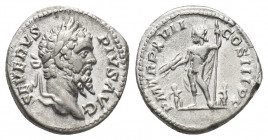 SEPTIMIUS SEVERUS (193 – 211 AD). AR, Denarius. Rome.
Obv: SEVERVS PIVS AVG.
Laureate head of Septimius Severus, right.
Rev: P M TR P XVII COS III ...
