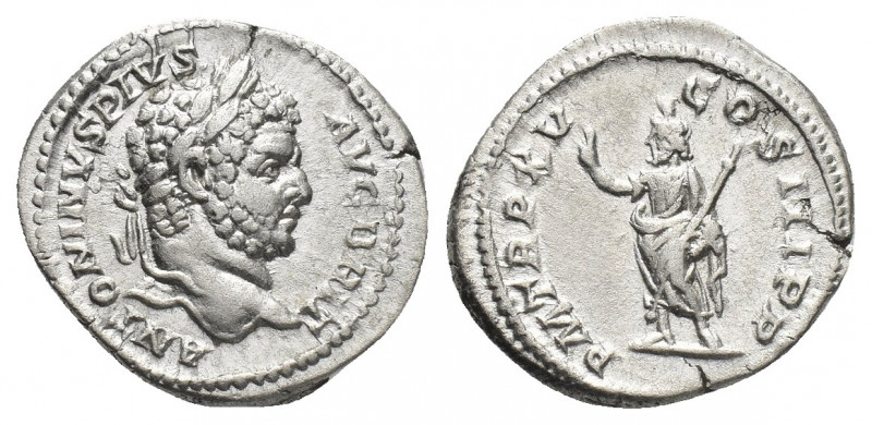 CARACALLA (198-217 AD). Rome. AR, Denarius.
Obv: ANTONINVS PIVS AVG BRIT.
Laur...