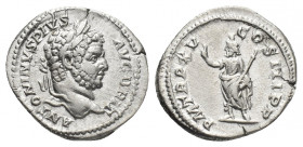CARACALLA (198-217 AD). Rome. AR, Denarius.
Obv: ANTONINVS PIVS AVG BRIT.
Laureate head of Caracalla, right.
Rev: P M TR P XV COS III P P.
Serapis...