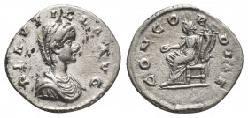 PLAUTILLA (Augusta, 202-205 AD). AR, Denarius. Laodicea ad Mare.
Obv: PLAVTILLA AVG.
Bust of Plautilla, hair coiled in ridges; draped, right.
Rev: ...