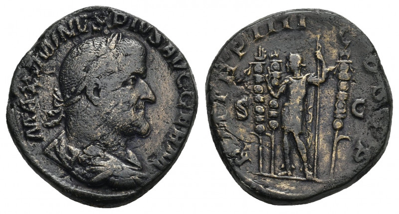 MAXIMINUS THRAX (235-238 AD) Sestertius. Rome.
Obv: MAXIMINVS PIVS AVG GERM.
L...