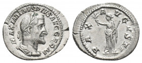 MAXİMİNUS THRAX. (235-238 AD). AR, Denarius. Rome.
Obv: MAXIMINVS PIVS AVG GERM
Laureate, draped and cuirassed bust of Maximinus I to right, seen fr...