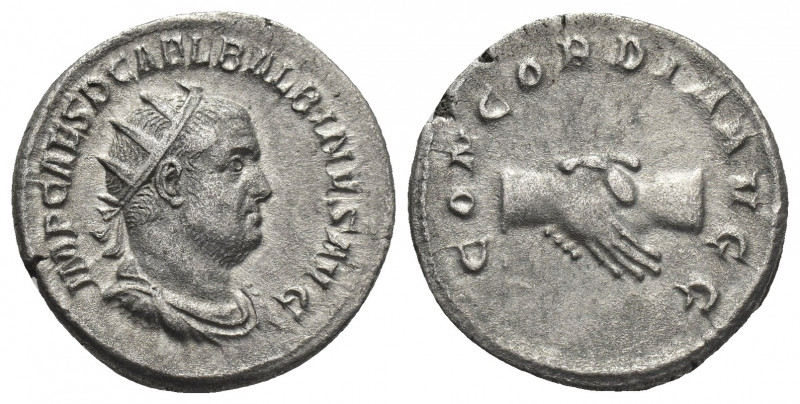 BALBINUS (238 AD). Antoninianus. Rome.
Obv: IMP CAES D CAE L BALBINVS AVG.
Rad...