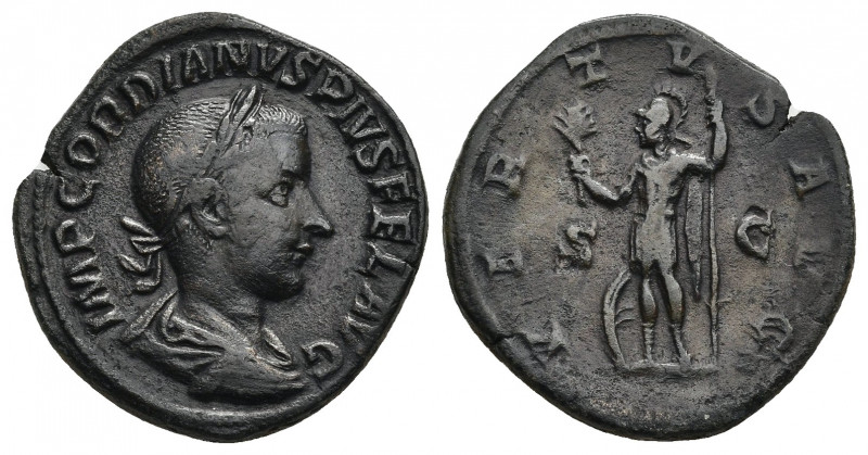 GORDIAN III (238-244). Sestertius. Rome.
Obv: IMP GORDIANVS PIVS FEL AVG.
Laur...