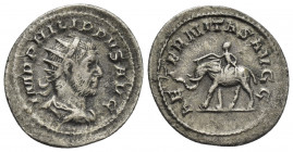 PHILIP I 'THE ARAB' (244-249 AD). Antoninianus. Rome.
Obv: IMP PHILIPPVS AVG.
Radiate, draped and cuirassed bust of Philip, right.
Rev: AETERNITAS ...