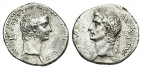 Germanicus (father of Caligula), with Divus Augustus (33-34 AD). AR, Drachm of Caesarea, Cappadocia.
Obv: [DI]VVS AVGVSTVS.
Radiate head of Augustus...