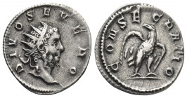 DIVUS SEPTIMIUS SEVERUS (Died 211). Restitution Issue under Trajanus Decius Antoninianus. Rome.
Obv: DIVO SEVERO.
Radiate head, right.
Rev: CONSECR...