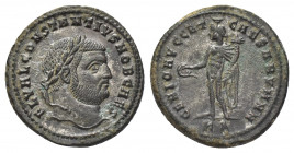 CONSTANTINE I (as Caesar, 307). Nummus. Cyzicus.
Obv: FL VAL CONSTANTINVS NOB CAES.
Head of Constantine I, laureate, right.
Rev: GENIO AVGG ET CAES...
