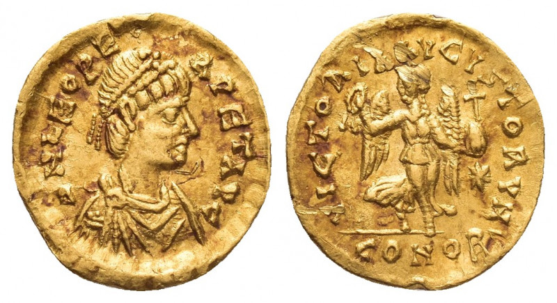 LEO I (457-474 AD). GOLD Tremissis, Constantinople.
Obv: D N LEO PERPET AVG.
D...