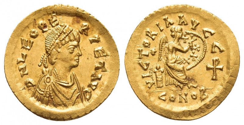 LEO I (457-474 AD). GOLD Semissis, Constantinople.
Obv: D N LEO PERPET AVG.
Di...