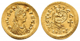 LEO I (457-474 AD). GOLD Semissis, Constantinople.
Obv: D N LEO PERPET AVG.
Diademed, draped and cuirassed bust right.
Rev: VICTORIA AVGG / CONOB....