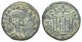 BITHYNIA. Nicaea. Plautilla (wife of Caracalla, c. 200-205). AE
Obv.: ΠΛΑΥΤΙΛΛΑ ϹΕΒΑϹΤΗ.
Draped bust of Plautilla r.
Rev.: ΝΙΚΑΙΕΩΝ.
Hexastyle tem...