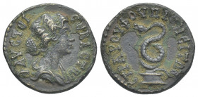 MYSIA. Pionia. Faustina II (reign of Marcus Aurelius, c. 169-175). AE
Obv.: ΦΑΥϹΤEΙ ϹEΒΑϹΤΗ.
Draped bust of Faustina II, r.
Rev.: ϹΤΡΑ ΡΟΥΦΟΥ ΠΙΟΝE...