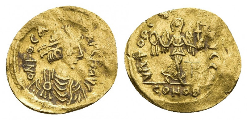 PHOCAS (602-610 AD). GOLD Semissis, Constantinople.
Obv: δ N FOCAS PЄR AVG.
Pe...