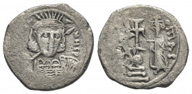 CONSTANTINE IV POGONATUS with HERACLIUS and TIBERIUS (668-685 AD). Hexagram, Constantinople.
Obv: [δ N CONTN]ЧS P.
Helmeted bust of Constans facing ...