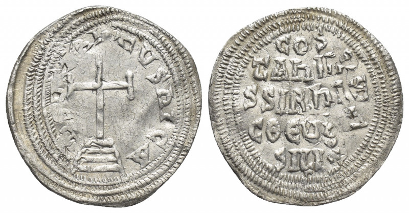 CONSTANTINE VI & IRENE (780-797 AD). Miliaresion, Constantinople.
Obv: [IҺSЧS X...