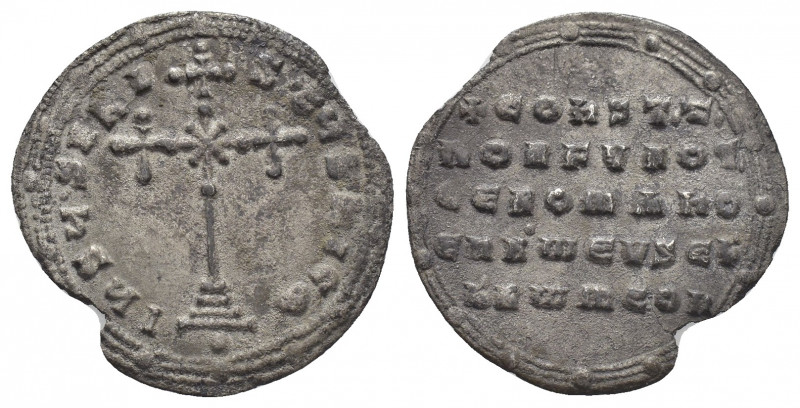 CONSTANTINE VII PORPHYROGENITUS with ROMANUS I (913-959 AD). Miliaresion, Consta...