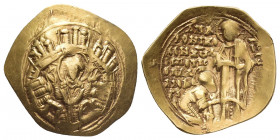 ANDRONICUS II PALAEOLOGUS (1282-1295 AD). GOLD Hyperpyron, Constantinople.
Obv: Virgin Mary, orans; within Constantinople of city wall of six towers ...
