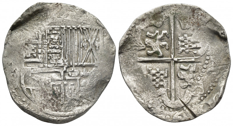 Spain, Reales.
Obs: Legend illegible.
Crowned Habsburg coat-of-arms; Mintmark ...