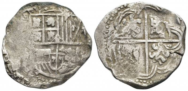 Spain, Reales.
Obs: Legend illegible.
Crowned Habsburg coat-of-arms; Mintmark ...