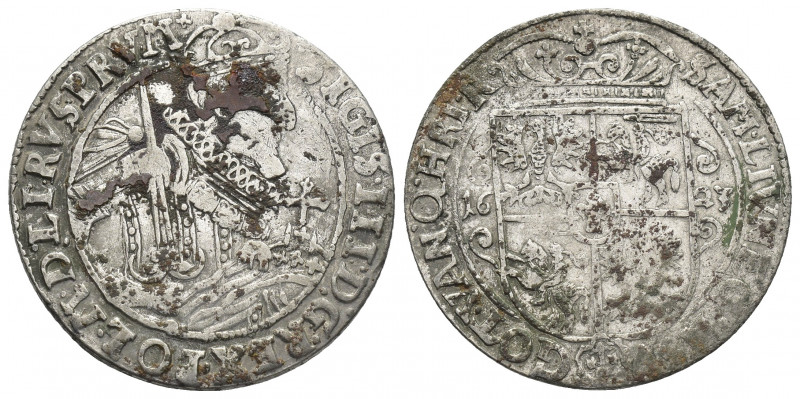 SIGISMUND III VASA (1587-1632 AD). Bromberg. Dated 1622/3.
Obv: SIGIS III D G R...