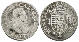 CHARLES III (1545-1608 AD). Nancy.
Obv: CAROLVS. D. G. CAL. LOT[H. B.] GEL. DVX
Rev: MONETA. NOVA NANCEI. CVSA.
Boudeau 1529; NumisCorner Catalog R...