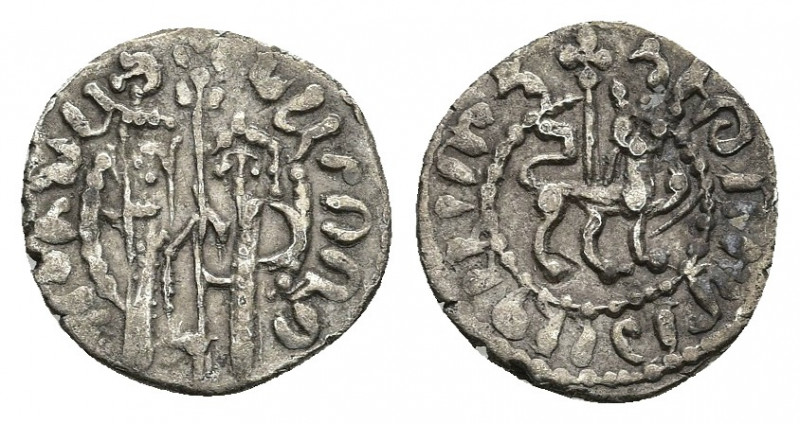 HETOUM I AND ZABEL (1226-1270 AD). Tram,
Obv: Zabel and Hetoum standing facing ...