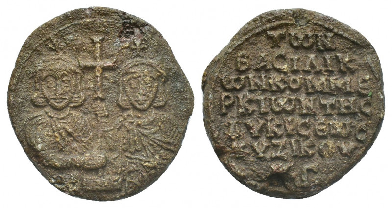 PB Byzantine lead seal. Imperial kommerkia of the dioikesis of Kyzikos. Leo III ...