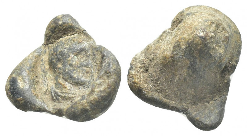 PB Roman seal (c. 3th-4th century AD).
Obv: Draped bust of an uncertain emperor...