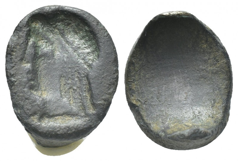 ANCIENT ROMAN BRONZE RİNG (1st-3rd century AD)
Head of female (Kore?) left.
Co...