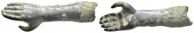 ANCIENT ROMAN BRONZE HAND. (1nd - 3rd century A.D)
Condition : See picture.
Weight : 44.01 gr
Diameter : 65.02 mm