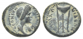 AE Lydia Apollonis, pseudo autonomous (late 1st or early 2nd century).
Obv.: draped bust of Senate, r. : eagle with spread wing...