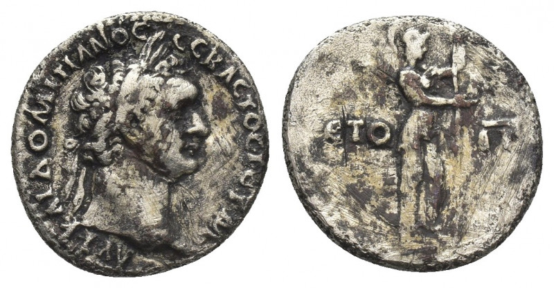 CAPPADOCIA. Caesarea. Domitian (81-96 AD). AR, Drachm.
Obv: AYT KAI ΔOMITIANOC ...