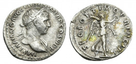 TRAJAN (98-117 AD) AR, Denarius. Rome.
Obv: IMP TRAIANO AVG GER DAC P M TR P COS VI P P.
Laureate bust of Trajan right; draped on left shoulder.
Re...