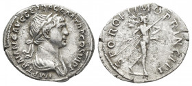 TRAJAN (98-117 AD). AR, Denarius. Rome.
Obv: IMP TRAIANO AVG GER DAC PM TR P COS VI P P.
Laureate bust right, aegis on far shoulder.
Rev: SPQR OPTI...