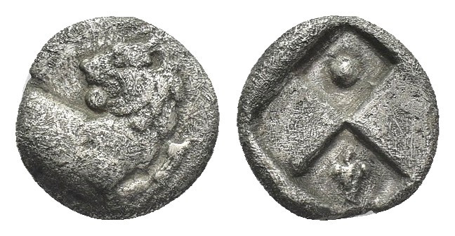 THRACE, Chersonesos. (Circa 386-338 BC). AR Hemidrachm.
Obv: Forepart of lion r...