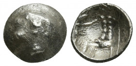 EASTERN EUROPE. Imitations of Alexander III of Macedon. AR Drachm (1st century BC).
Obv: Celticized head of Herakles right, wearing lion skin.
Rev: ...