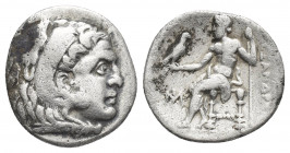 KINGS OF MACEDON. Alexander III 'the Great' (336-323 BC). Drachm. Miletus.
Obv: Head of Herakles right, wearing lion skin.
Rev: AΛEΞANΔPOY.
Zeus se...