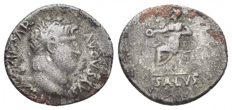 NERO (54-68). Denarius. Rome.
Obv: [NERO] [CAE]SAR AVGVSTVS.
Laureate head rig...