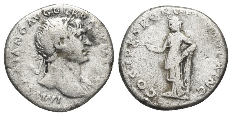 TRAJAN. 98-117. AR, Denarius Rome.
Obv: IMP TRAIANO AVG GER DAC P M TR P.
Bust...