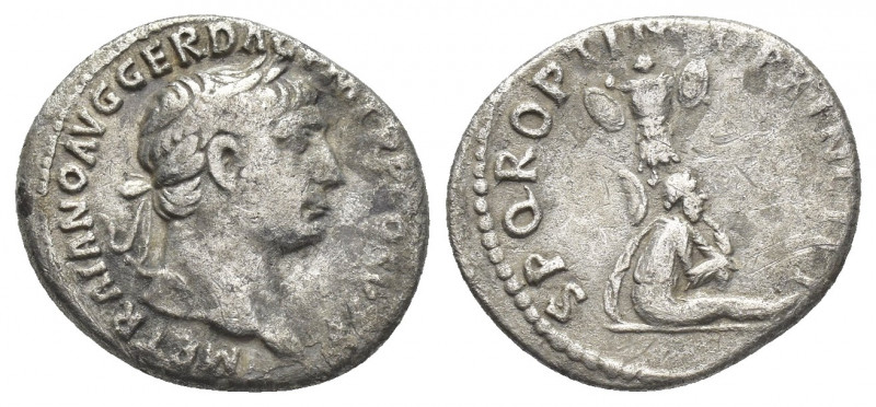 TRAJAN (98-117 AD). AR, Denarius. Rome. Struck circa AD 103-107.
Obv: IMP TRAIA...