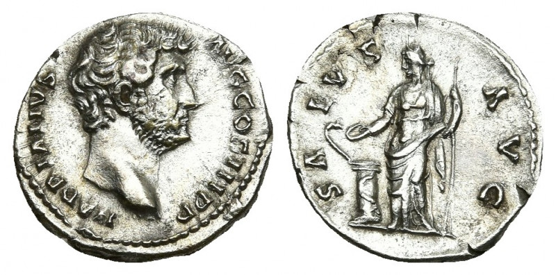 HADRIAN (117-138 AD). AR, Denarius. Rome.
Obv: HADRIANVS AVG COS III P P.
Laur...