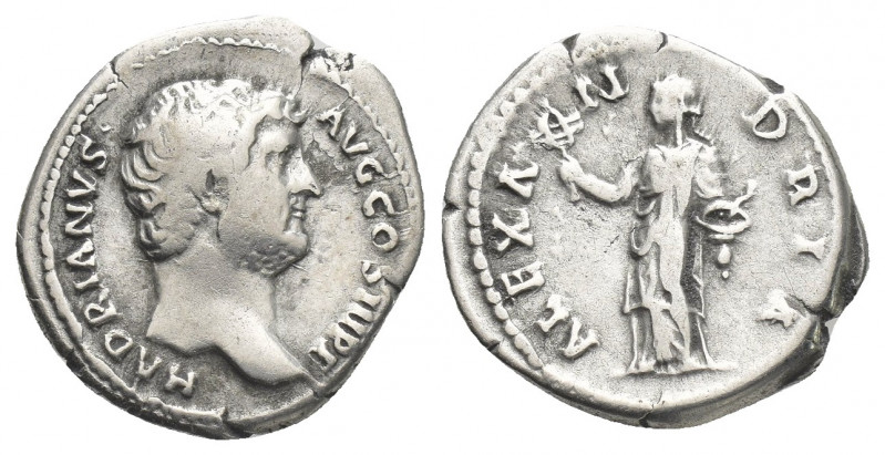 HADRIAN (117-138 AD). AR, Denarius. Rome. "Travel Series" issue.
Obv: HADRIANVS...
